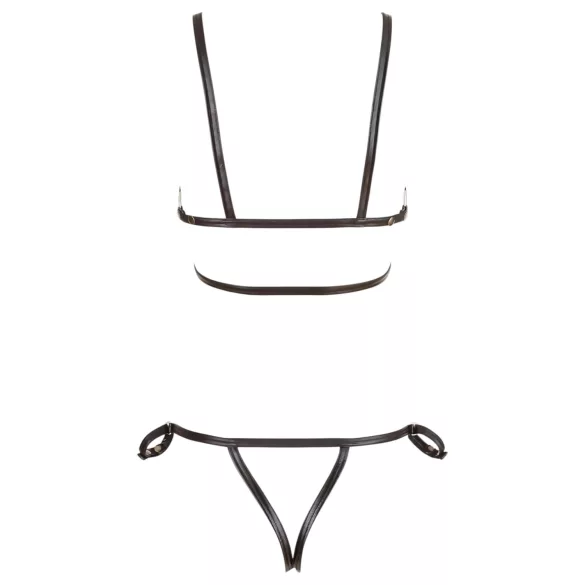 Cottelli Bondage - Glänzendes Körpergeschirr Bikini (schwarz) - M