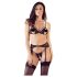 Cottelli - Offenes Spitzen-Set (schwarz) - M