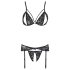 Cottelli - Offenes Spitzen-Set (schwarz) - L