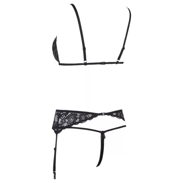 Cottelli - Offenherziges Spitzenwäsche-Set (Schwarz) - XL