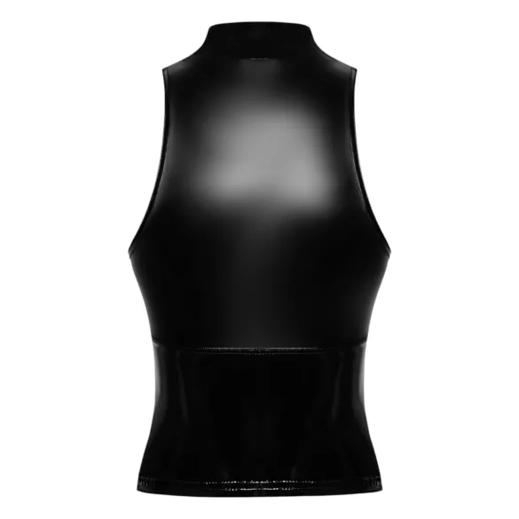 Noir - Glänzendes Zip-Top (Schwarz) - M