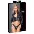 Cottelli - kurzes Kunstleder-Jäckchen und Tanga-Set (schwarz)