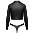 Cottelli - kurzes Kunstleder-Jäckchen und Tanga-Set (schwarz)