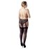 Cottelli Plus Size - Schwarzer Spitzen-Slip mit Strapshalter - XXL