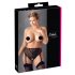 Cottelli Plus Size - Schwarzer Spitzen-Slip mit Strapshalter - XXXXL