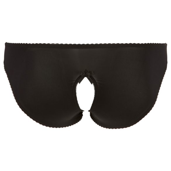 Cottelli Plus Size - Spitzen-Offen-Slip (schwarz) - 2XL