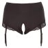 Cottelli Plus Size - Offene Stringpanty mit Strumpfhaltern (Schwarz) - 2XL