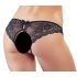 Cottelli - Schwarzer Spitzen-Slip mit Schleifenöffnung
