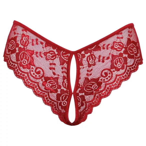 Cottelli - offener Spitzen-Slip (rot) - XL
