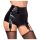 Noir - Glänzende Hotpants mit Strumpfhalter (Schwarz)