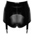 Noir - Glänzende Hotpants mit Strumpfhalter (Schwarz) - M