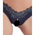 Cottelli - Perlenpanty mit offener Blumenverzierung (schwarz) - M