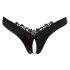 Cottelli - Perlenpanty mit offener Blumenverzierung (schwarz) - M