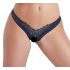 Cottelli - Perlenpanty mit offener Blumenverzierung (schwarz) - M