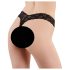Cottelli - Doppelperlen-Spitzenstring (Schwarz) - L