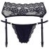 Cottelli - Spitzen-Strumpfhalter und String (schwarz) - L