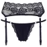 Cottelli - Spitze Strapsgürtel und String (schwarz) - L