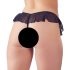 Cottelli - Offener Perlen-String mit Rüschen (Schwarz) - L