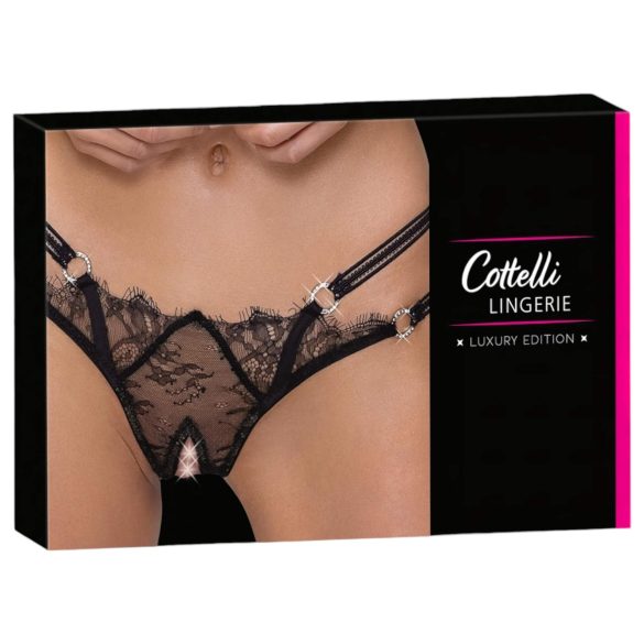 Cottelli - Luxus, offener Ringstring (Schwarz) - M/L