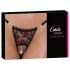 Cottelli - luxuriöser, rosé-perlenbesetzter String (schwarz)