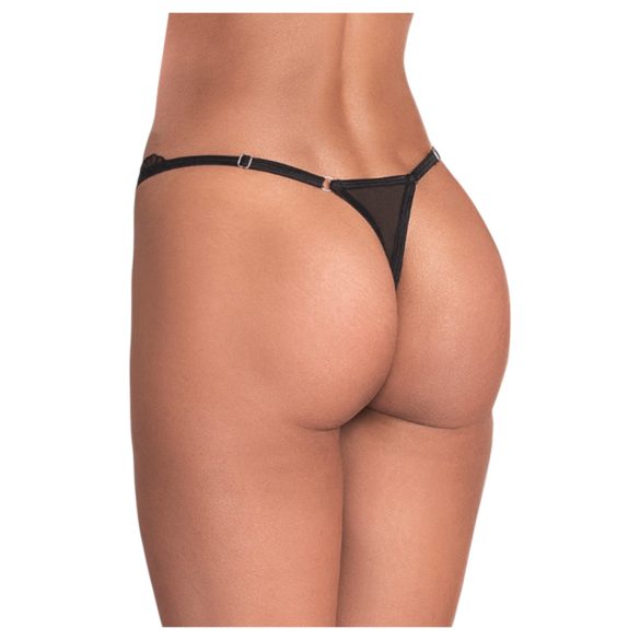 Obsessive - Transparenter Spitzen-Tanga (Schwarz)