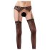 NO:XQSE - Schwarzes Spitzen-Straps-Set
