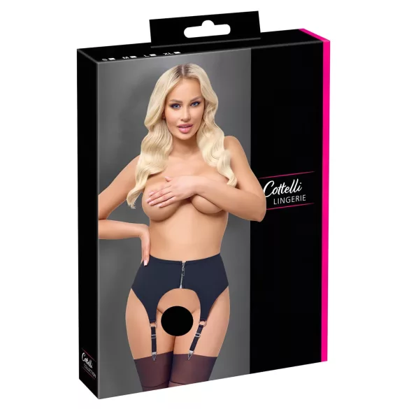 Cottelli - Mattschwarzer Strumpfhalter - L