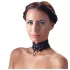 Cottelli - Breites, geschnürtes Spitzenhalsband (schwarz)