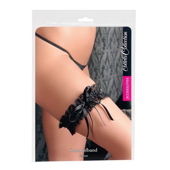 Cottelli - Spitzenstrumpfband - Schwarz (S-L)