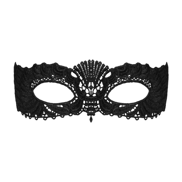 Obsessive - bestickte venezianische Maske (schwarz)