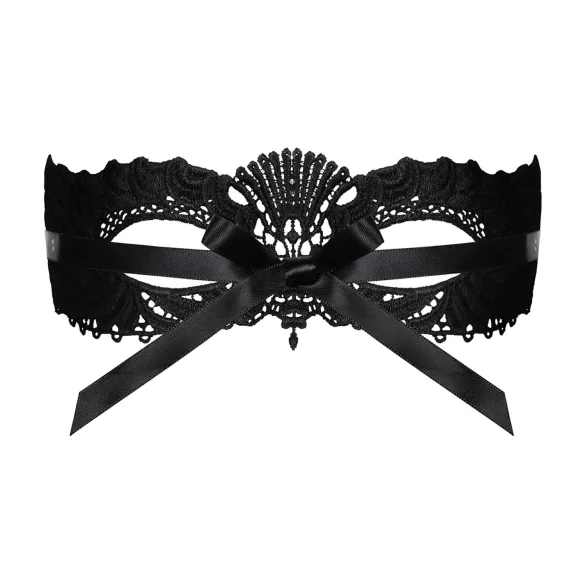 Obsessive - bestickte venezianische Maske (schwarz)
