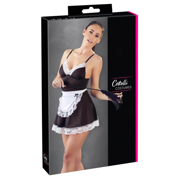 Cottelli - Zimmermädchen Outfit & Schürze (Schwarz-Weiß) - L