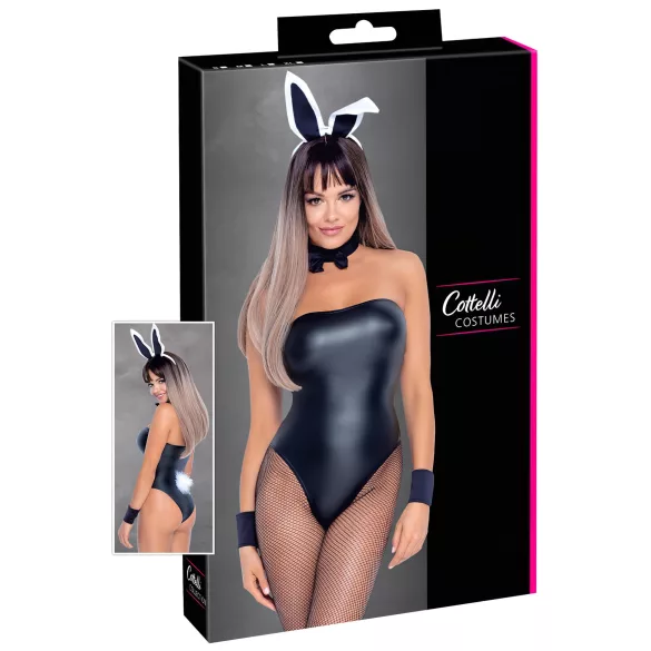Cottelli Bunny - glänzendes, sexy Hasenkostüm (5-teilig) - L