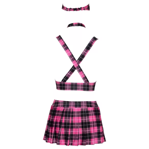 Cottelli - kariertes Schulmädchen-Kostüm Set (Pink) - M