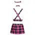Cottelli - kariertes Schulmädchen-Kostüm Set (Pink) - L