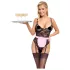 Cottelli - Transparente Dienstmädchenkostüm (schwarz-pink) - M