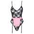 Cottelli - Transparente Dienstmädchenkostüm (schwarz-pink) - XL