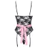 Cottelli - Transparente Dienstmädchenkostüm (schwarz-pink) - XL