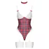 Cottelli - Kariertes Body-Set (Rot) - L