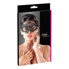 Cottelli - Bestickte, spitzenartige Maske (schwarz)