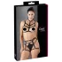 Cottelli - Zier-Bodyharness Dessous-Trio (schwarz, S-L)