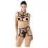 Cottelli - Zier-Bodyharness Dessous-Trio (schwarz, S-L)