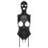Bad Kitty - Offener Body & Maske (Schwarz)