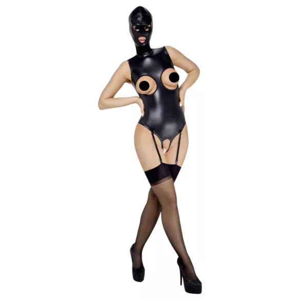 Bad Kitty - Offener Body & Sauggesicht (Schwarz) - M