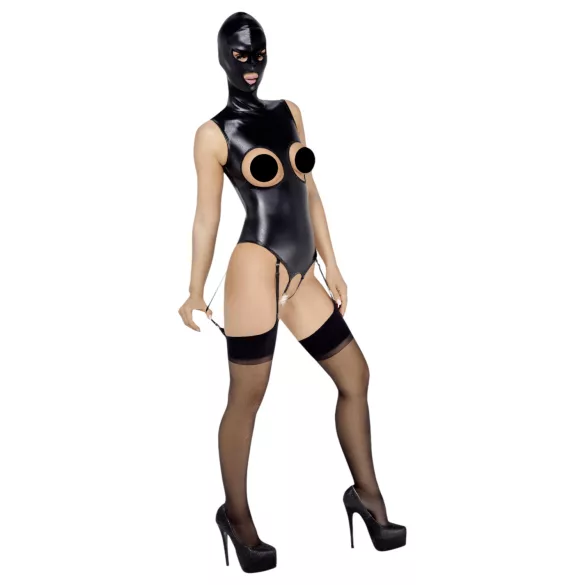 Bad Kitty - Offener Body & Sauggesicht (Schwarz) - XL