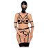 Bad Kitty - Körpergeschirr Set und Maske (schwarz) - L