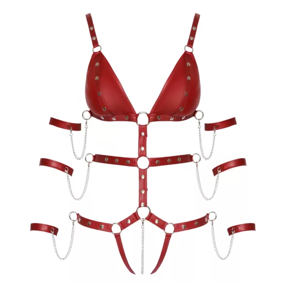 Bad Kitty - Genietter Bondage-Body (rot) - L