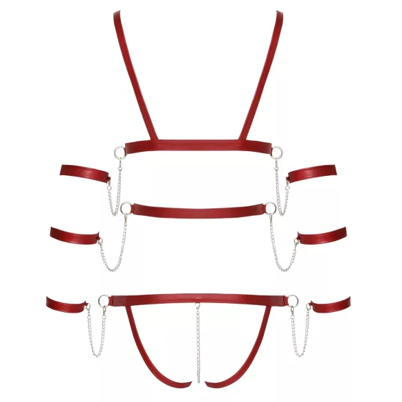 Bad Kitty - Genietter Bondage-Body (rot) - L
