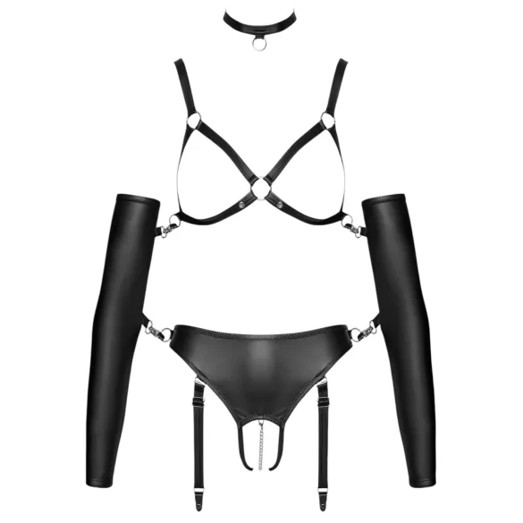 Bad Kitty - Bondage Körpergeschirr Set (schwarz)