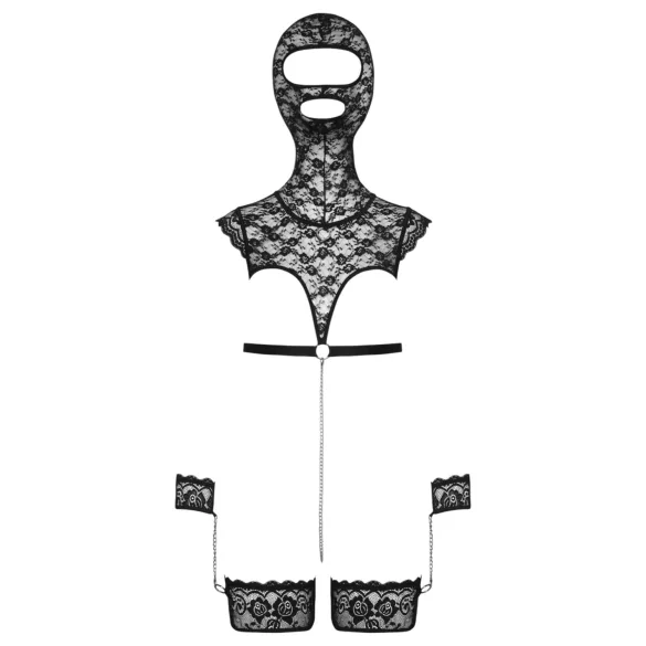 Bad Kitty - Spitzen-BDSM-Set (schwarz) - L
